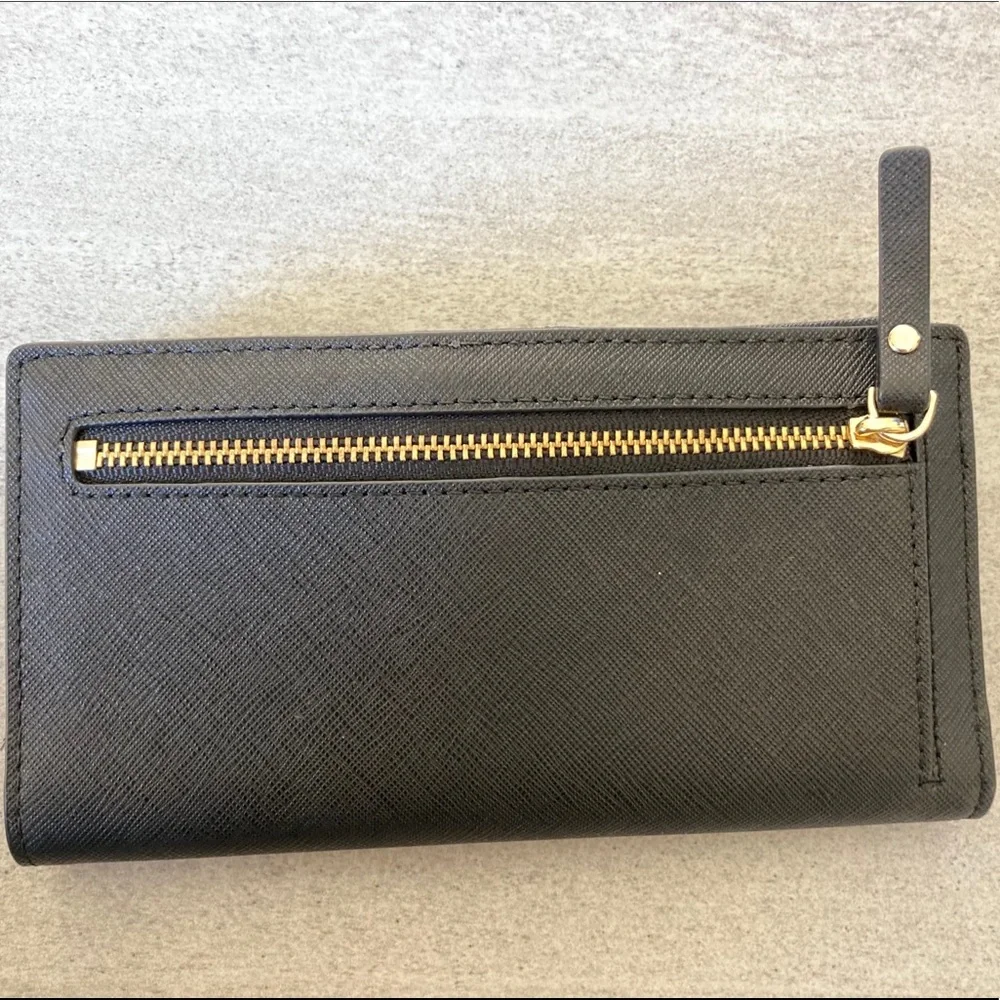 NWT KATE SPADE STACY LAUREL WAY BLACK JEWELED WALLET